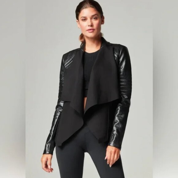Blanc Noir Drape Front Jacket In Black Size XS - Picture 1 of 12